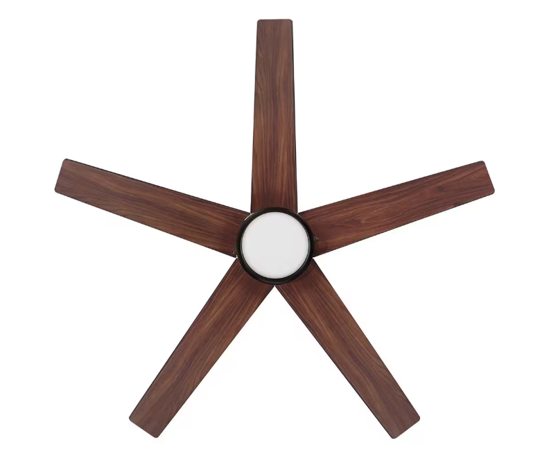Hampton Bay Mena 44 in. LED Indoor/Outdoor Matte Black Ceiling Fan with Light Kit and Reversible Blades Included