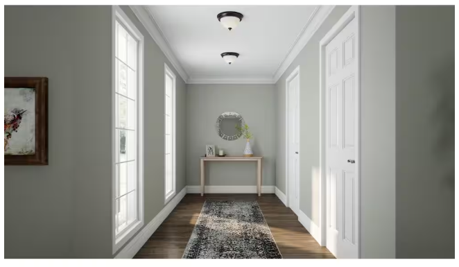 11 in. 1-Light Oil Rubbed Bronze Flush Mount (2-Pack)