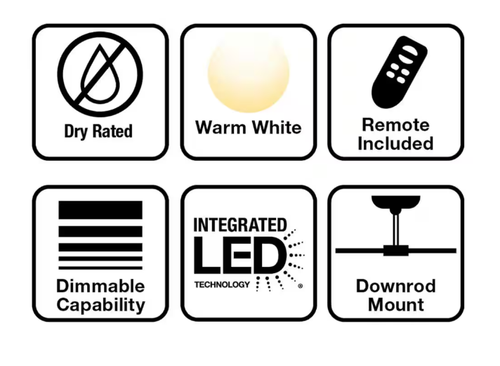 Home Decorators Collection Merwry 52 in. Integrated LED Indoor Matte Black Ceiling Fan with Light Kit and Remote Control