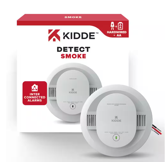 Kidde Hardwired Interconnected Smoke Detector with Photoelectric Sensor 21031482