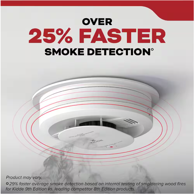 Kidde Hardwired Interconnected Smoke Detector with Photoelectric Sensor 21031482