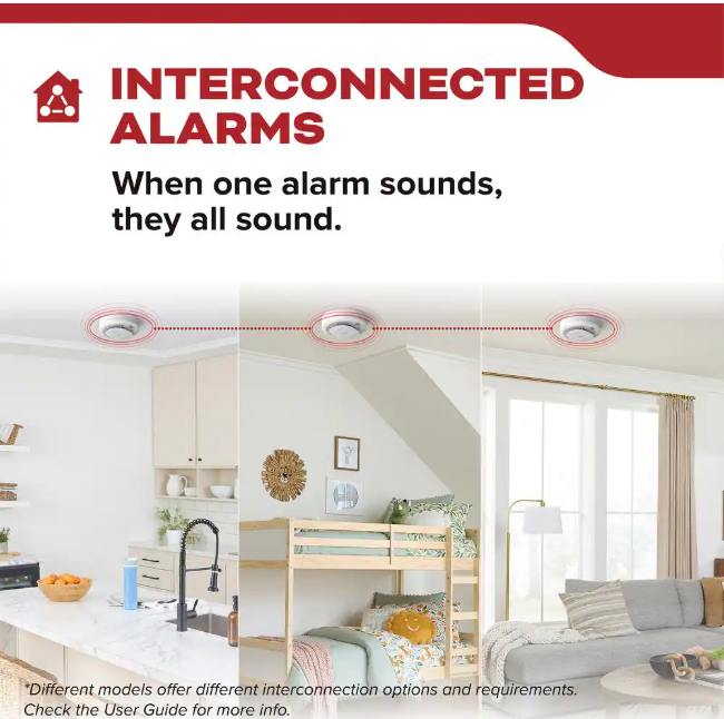Kidde Hardwired Interconnected Smoke Detector with Photoelectric Sensor 21031482