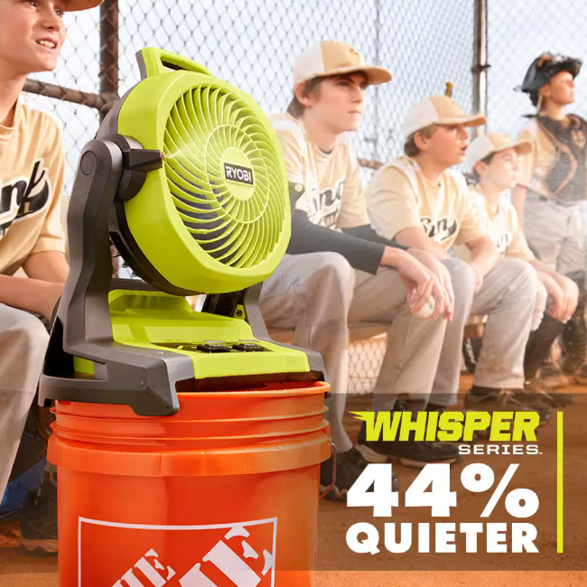 RYOBI ONE+ 18V Cordless 7-1/2 in. Bucket Top Misting Fan (Tool Only)