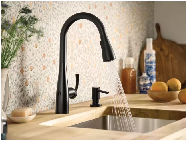 MOEN Essie Touchless Single-Handle Pull-Down Sprayer Kitchen Faucet with MotionSense Wave and Power Clean in Matte Black
