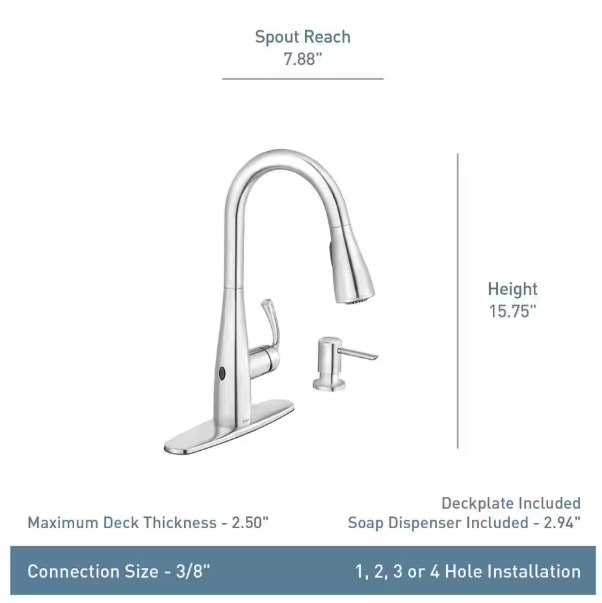 MOEN Essie Touchless Single-Handle Pull-Down Sprayer Kitchen Faucet with MotionSense Wave and Power Clean in Matte Black