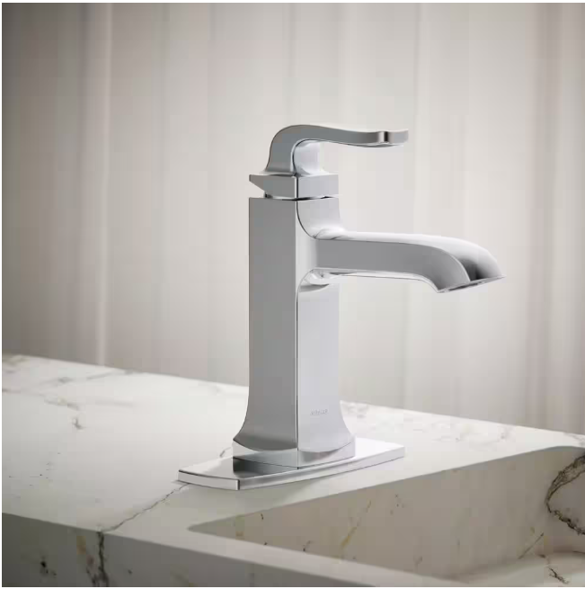 KOHLER Rubicon Single Hole Single Handle Bathroom Faucet in Polished Chrome