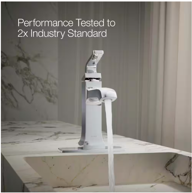 KOHLER Rubicon Single Hole Single Handle Bathroom Faucet in Polished Chrome