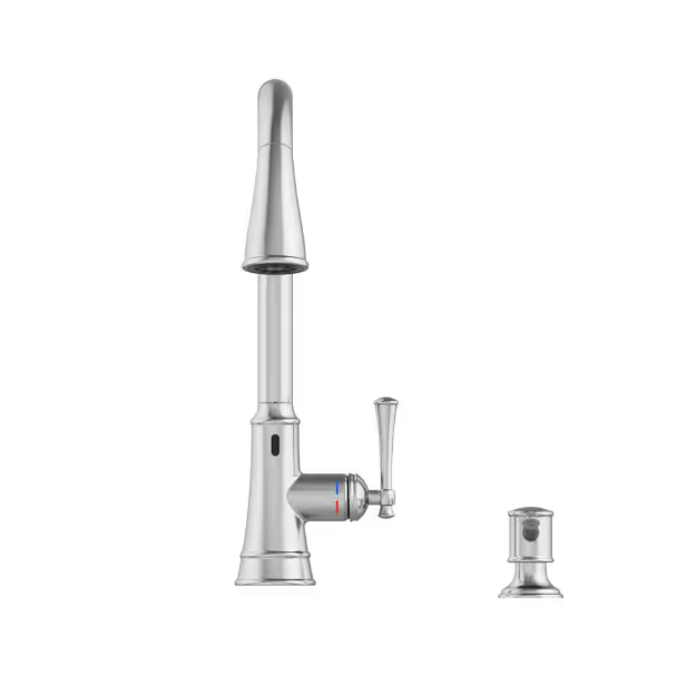Glacier Bay Hemming Single-Handle Touchless Pull Down Sprayer Kitchen Faucet with Soap Dispenser in Spot Resistant Stainless Steel