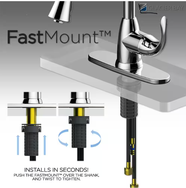 Glacier Bay Hemming Single-Handle Touchless Pull Down Sprayer Kitchen Faucet with Soap Dispenser in Spot Resistant Stainless Steel