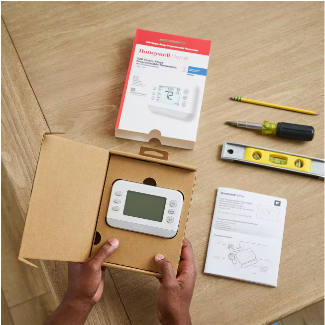 Honeywell Home X2P Programmable Thermostat, Single-Stage, 1-Heat/1-Cool, Flexible Schedule
