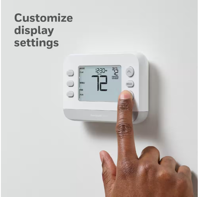 Honeywell Home X2P Programmable Thermostat, Single-Stage, 1-Heat/1-Cool, Flexible Schedule