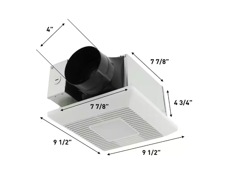 Panasonic Whisper Mighty LED Pick-A-Flow 70-90CFM Ceiling/Wall ENERGY STAR Bathroom Exhaust Fan 9.5 in. x 9.5 in. Grille Footprint