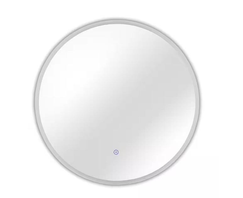 Home Decorators Collection 24 in. W x 24 in. H Round Frameless Anti-Fog Wall Mount Bathroom Vanity Mirror in Silver with Dimmable LED Light