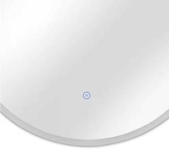 Home Decorators Collection 24 in. W x 24 in. H Round Frameless Anti-Fog Wall Mount Bathroom Vanity Mirror in Silver with Dimmable LED Light