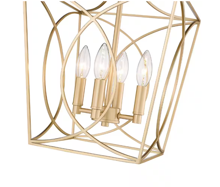 Millennium Lighting Tracy 12 in. 4-Light Painted Modern Gold Indoor Hanging Pendant Light
