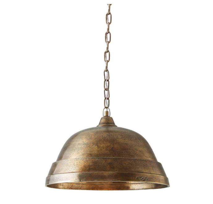 Capital Lighting Fixture Company Sedona 100-Watt 1-Light Oxidized Brass Sand-Cast Medium Dome Pendant Light