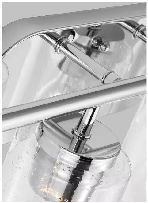Generation Lighting Oslo 27.5 in. 4-Light Chrome Contemporary Transitional Dimmable Wall Bath Vanity Light with Clear Seeded Glass Shades