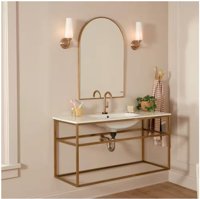 KICHLER Truby 11.5 in. 1-Light Champagne Bronze Bathroom Indoor Wall Sconce Light with Satin Etched Cased Opal Glass