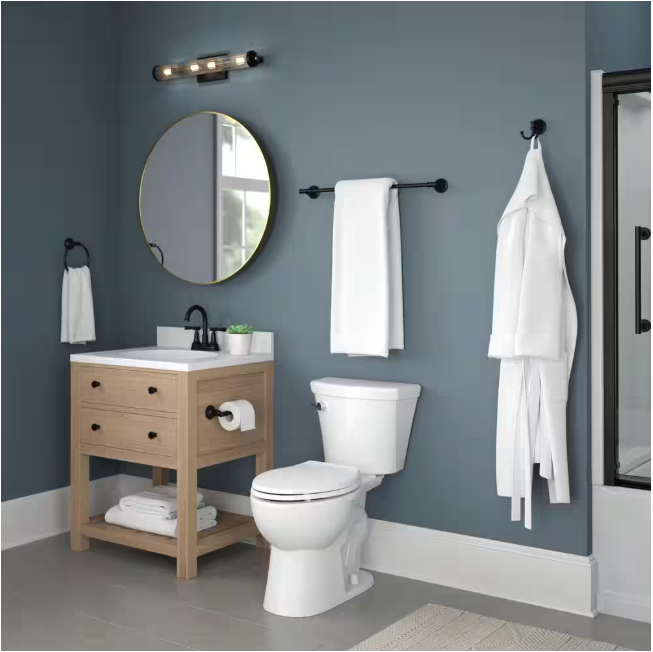 Delta Chamberlain Wall Mount Pivot Arm Toilet Paper Holder Bath Hardware Accessory in Matte Black