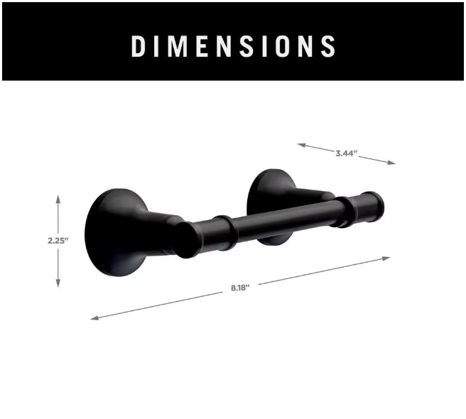 Delta Chamberlain Wall Mount Pivot Arm Toilet Paper Holder Bath Hardware Accessory in Matte Black