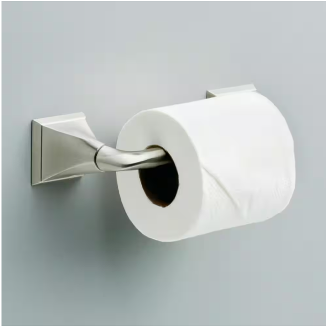 Delta Everly Wall Mount Pivot Arm Toilet Paper Holder Bath Hardware Accessory in Brushed Nickel