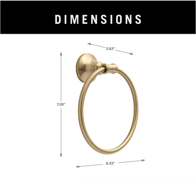 Delta Chamberlain Wall Mount Round Closed Towel Ring Bath Hardware Accessory in Champagne Bronze