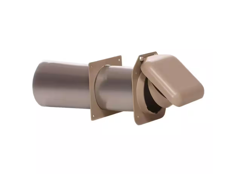 NO-PEST VENT 4 in. Low Profile Dual Door Wall Vent in Tan