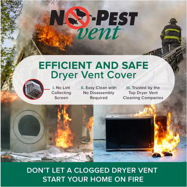NO-PEST VENT 4 in. Low Profile Dual Door Wall Vent in Tan