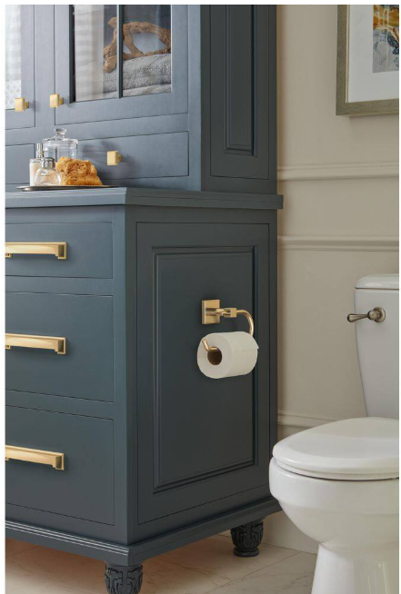 Amerock Appoint 7-1/16 in. (179 mm) L Single Post Toilet Paper Holder in Champagne Bronze