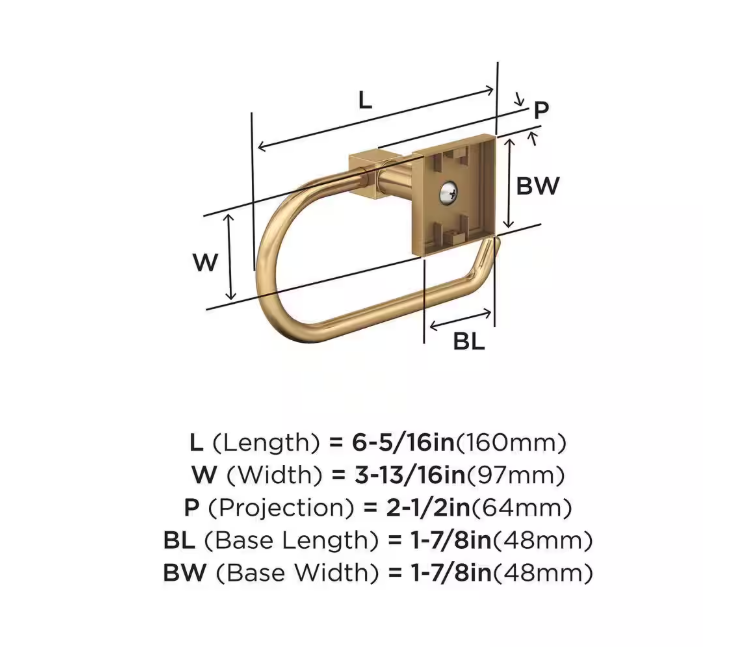 Amerock Appoint 7-1/16 in. (179 mm) L Single Post Toilet Paper Holder in Champagne Bronze