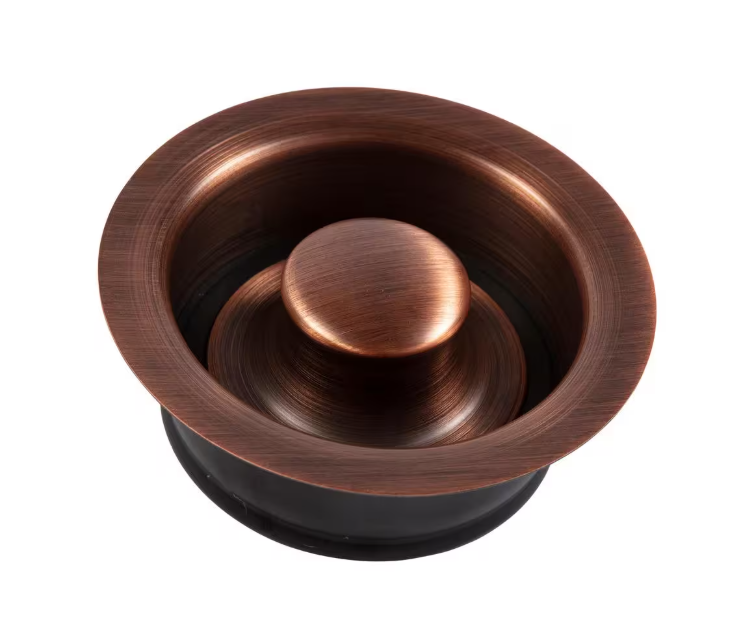 SINKOLOGY SinkSense 3.5 in. Disposal Flange Drain with Stopper in Antique Copper