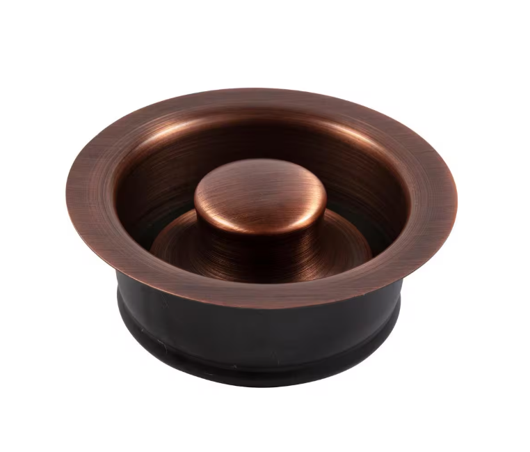 SINKOLOGY SinkSense 3.5 in. Disposal Flange Drain with Stopper in Antique Copper