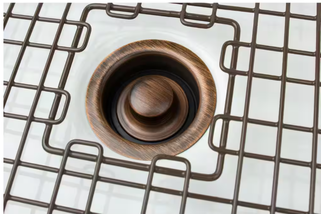 SINKOLOGY SinkSense 3.5 in. Disposal Flange Drain with Stopper in Antique Copper