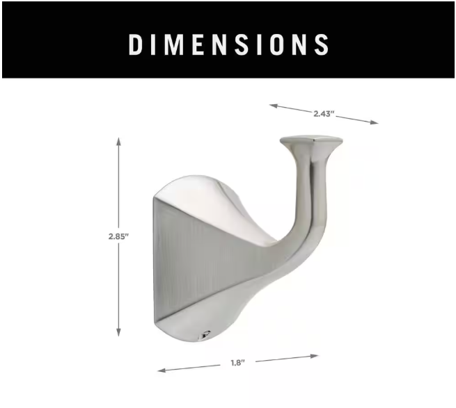 Delta Pierce Single Towel Hook Bath Hardware Accessory in Brushed Nickel