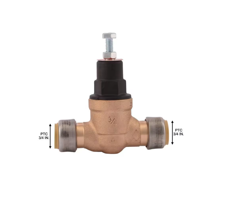 SharkBite 3/4 in. Push-to-Connect Bronze EB-45 Direct Pressure Regulator Valve