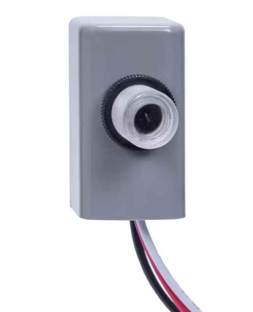 Intermatic NIGHTFOX 1,000-Watt LED/Incandescent Button Electronic Photocontrol, Gray