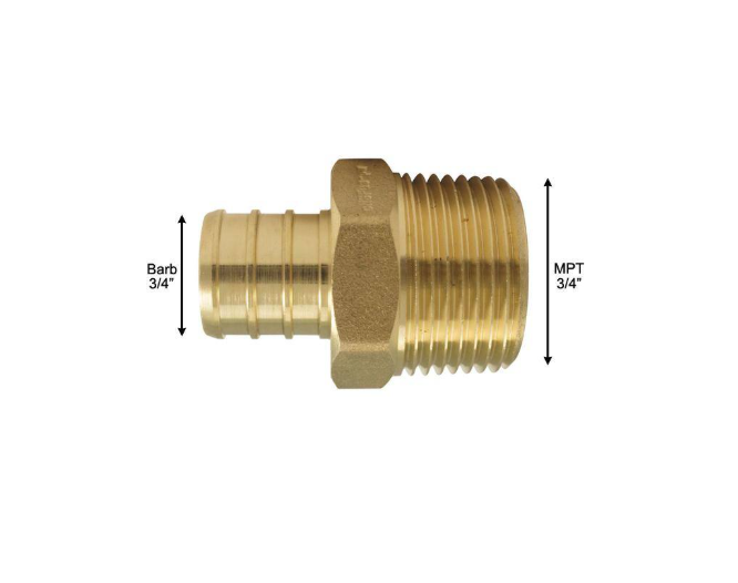 Apollo 3/4 in. Brass PEX-B Barb x 3/4 in. Male Pipe Thread Adapter (5-Pack)