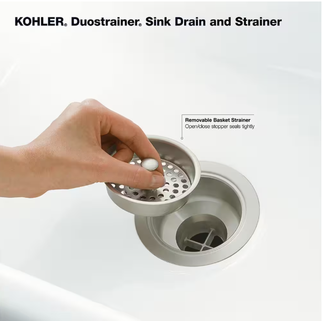 KOHLER Duostrainer 4-1/2 in. Sink Strainer in Vibrant Stainless