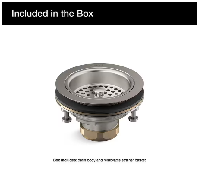 KOHLER Duostrainer 4-1/2 in. Sink Strainer in Vibrant Stainless