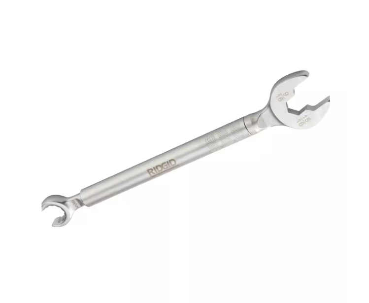 RIDGID One Stop Wrench for Angle Stops, Straight Stops, and Compression Couplings, 2-in-1 Plumbing Wrench for Common Nut Sizes