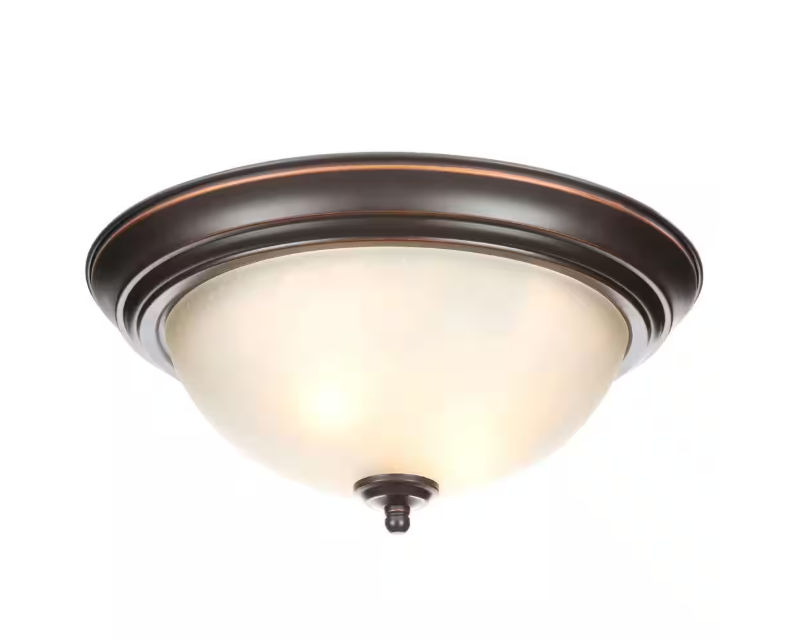 13 in. 2-Light Oil Rubbed Bronze Flush Mount