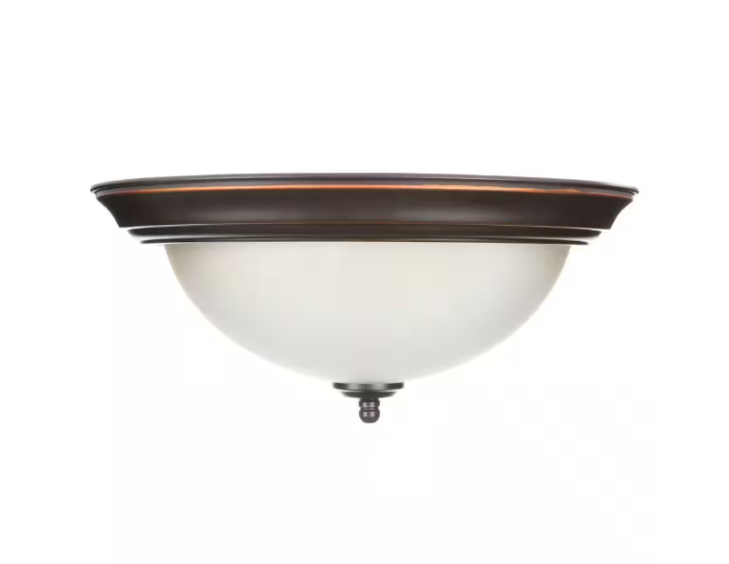 13 in. 2-Light Oil Rubbed Bronze Flush Mount