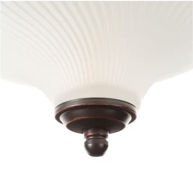 Hampton Bay 11 in. 2-Light Oil-Rubbed Bronze Flush Mount with Frosted Swirl Glass Shade