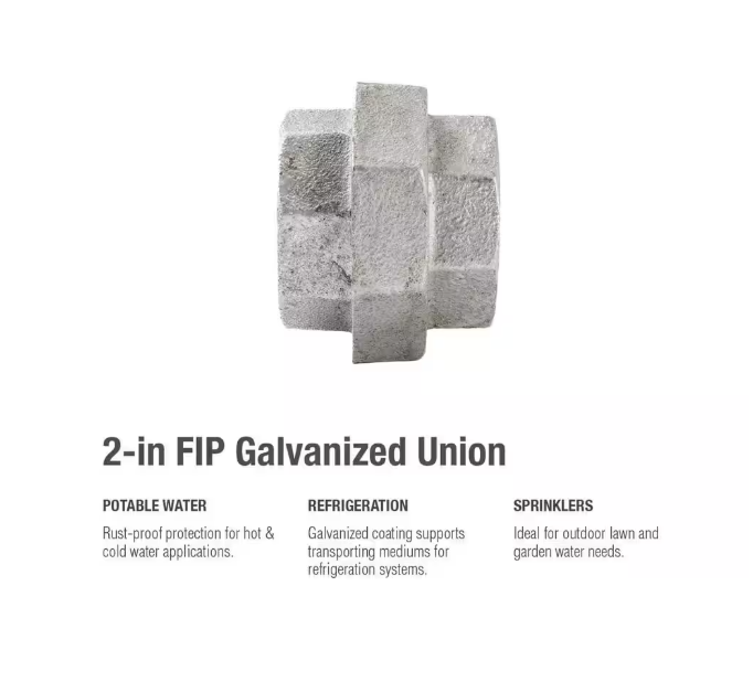 Southland 2 in. Galvanized Malleable Iron FPT x FPT Union Fitting