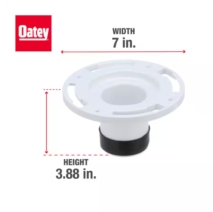 Oatey 3 in. PVC Twist-N-Set Open Toilet Flange