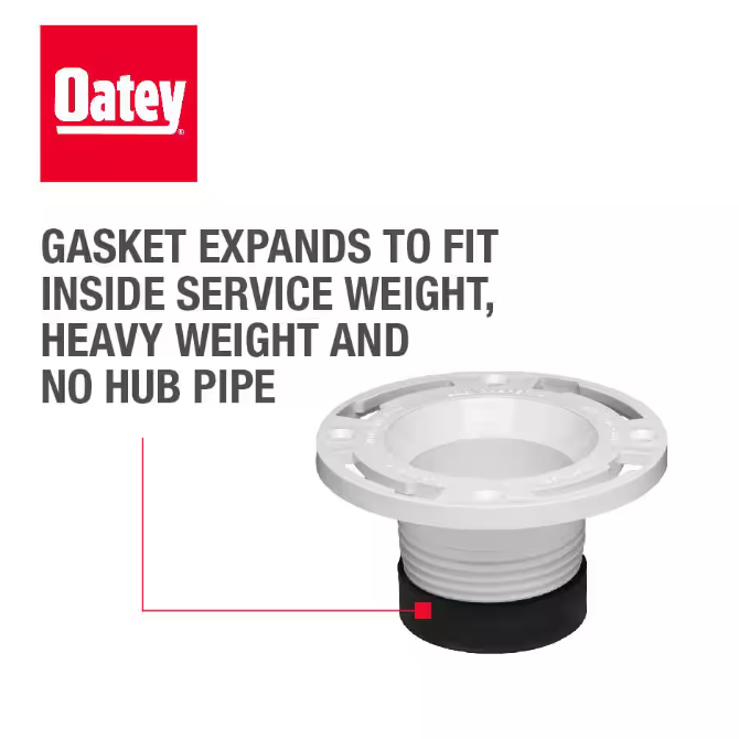 Oatey 3 in. PVC Twist-N-Set Open Toilet Flange