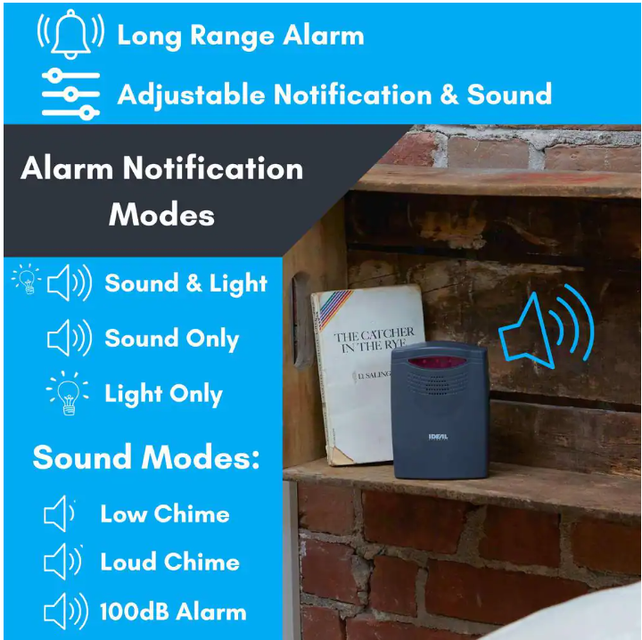 IDEAL SECURITY Wireless Expandable Motion Sensor Alarm and Alert - Charcoal Grey