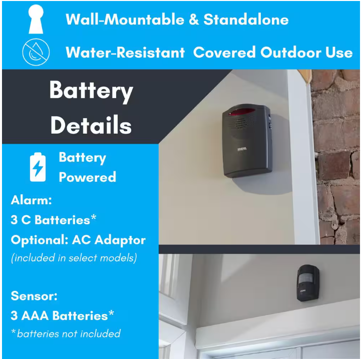 IDEAL SECURITY Wireless Expandable Motion Sensor Alarm and Alert - Charcoal Grey
