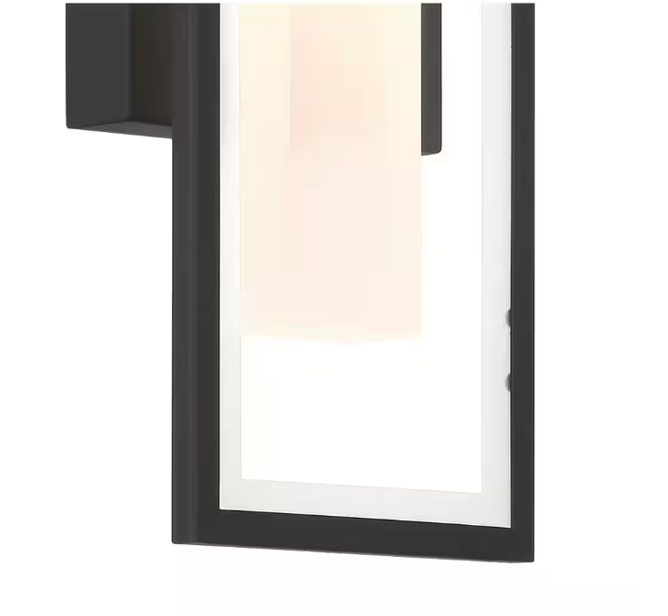 Easylite 12 in. Black Outdoor Hardwire Wall Lantern Sconce with Integrated LED