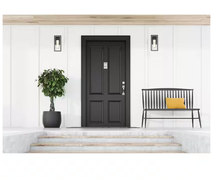 Easylite 12 in. Black Outdoor Hardwire Wall Lantern Sconce with Integrated LED